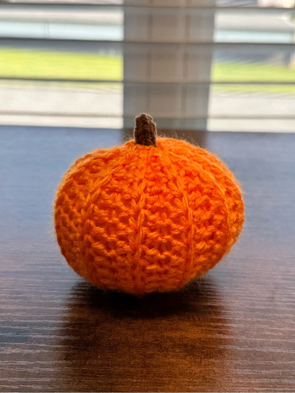 Handcrafted Orange Knit Pumpkin Accent - Home Art Fiber Arts